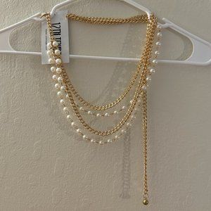 12th Tribe Mimi Pearl & Gold Chain Belt